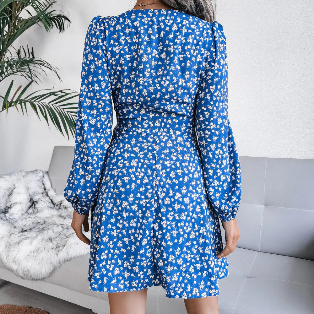 Kandy Printed Ruched Ruffle Mini Dress - FINAL SALE