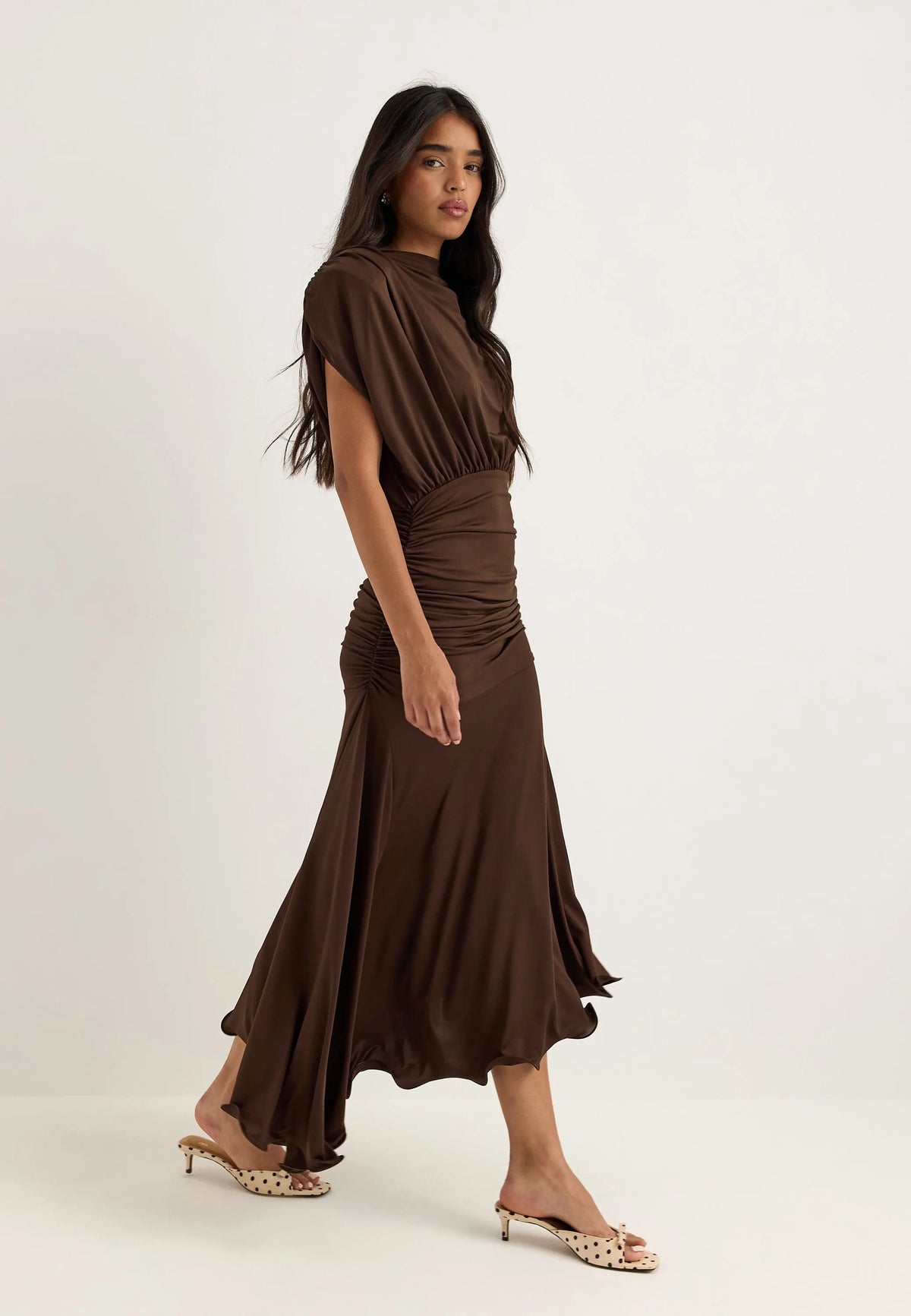 Asymmetric Flounce Soft Dress