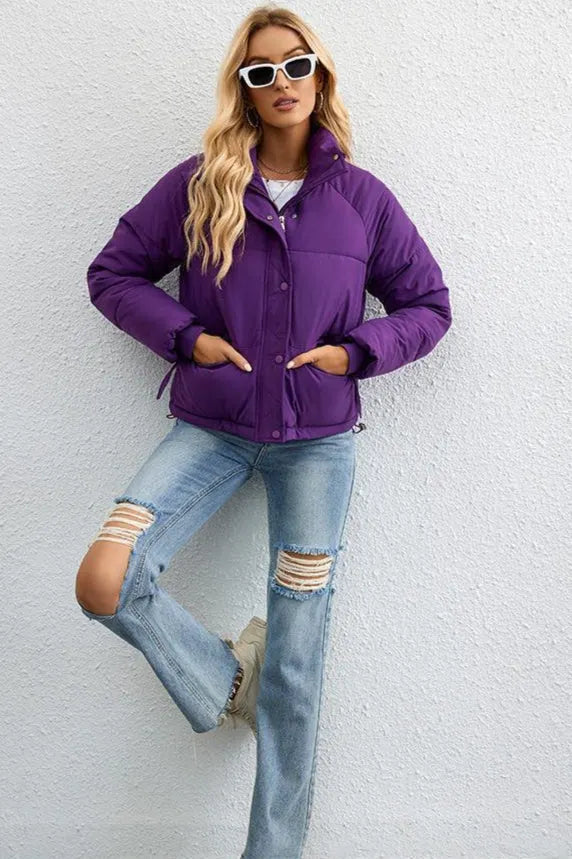 Short Stand Collar Puffer Coat