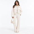 BOUCLE ZIP-UP COLLARED JACKET
