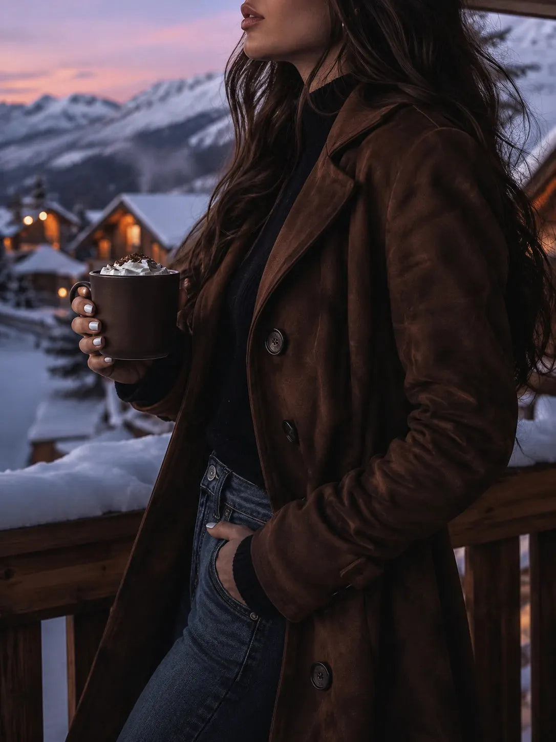 Coat with suede – Premium Look