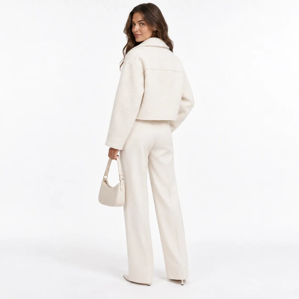 BOUCLE ZIP-UP COLLARED JACKET