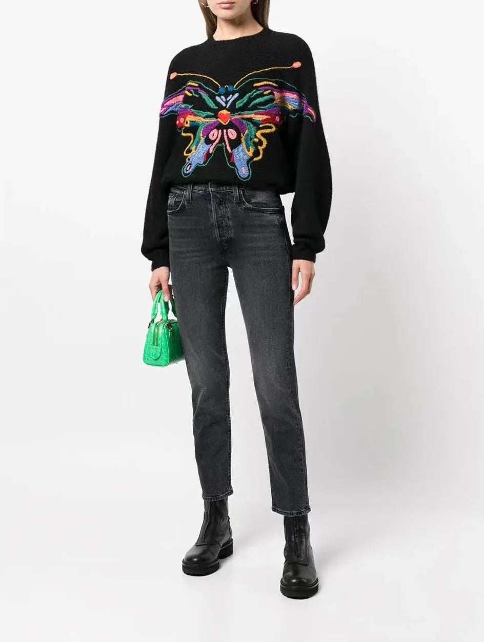 High Quality Stretch Women straight denim casual fashion ankle-length Fall Winter new Jean