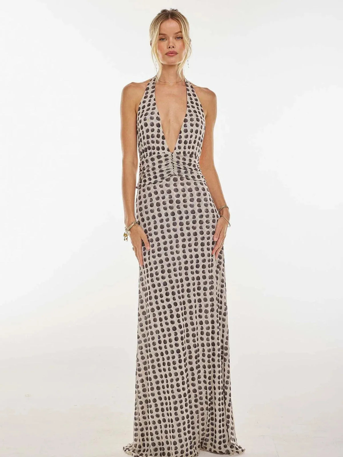 Camoni Polka Dot Diary Maxi Dress