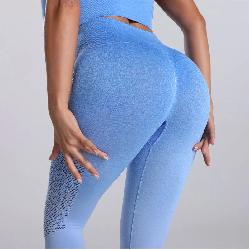 KittenAlarm - Mojoyce Gradient Yoga Pants Women Fitness Gym Leggings Sports High Waist Push Up Tights Workout Running Le