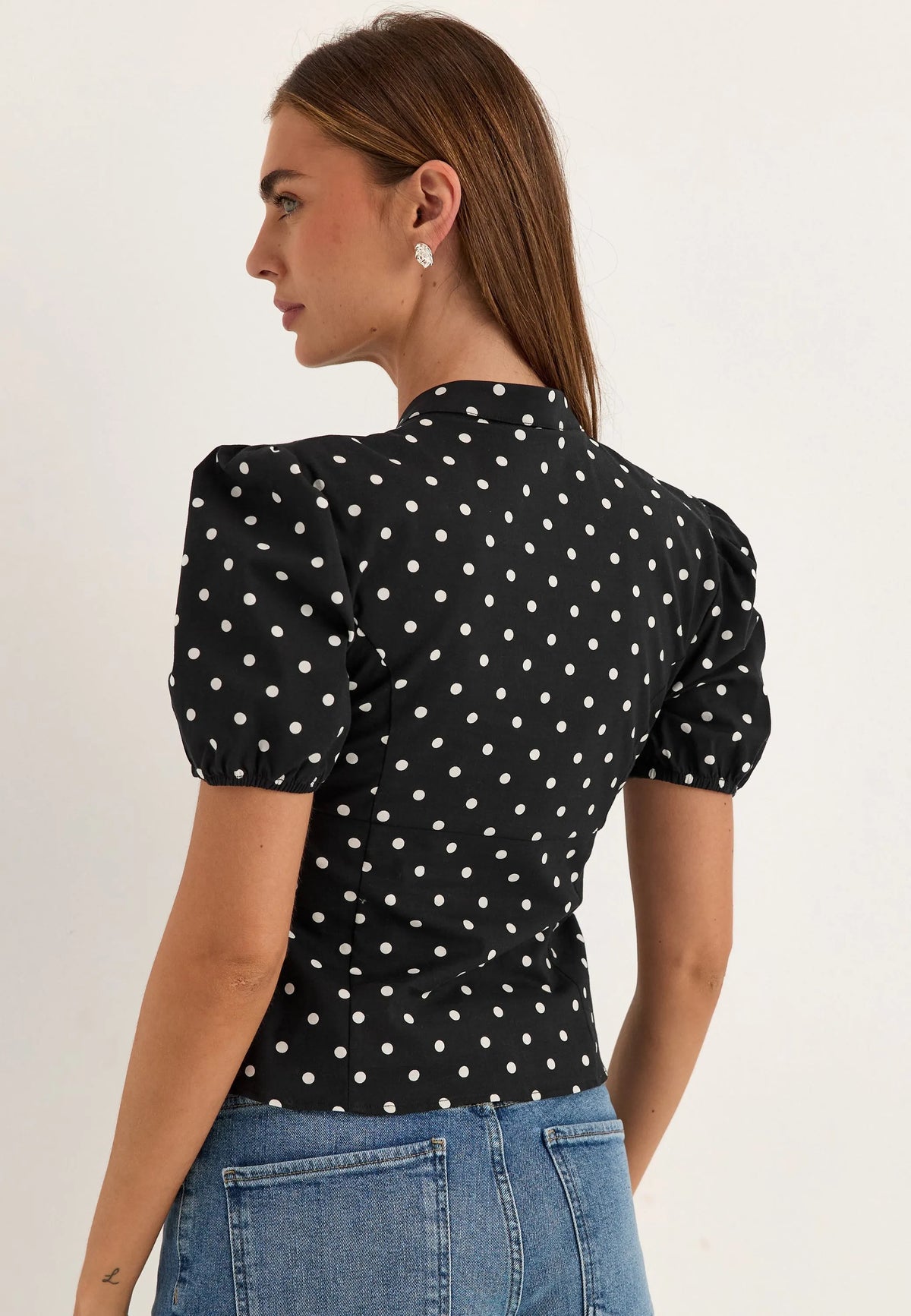 Ruched Keyhole Shirt
