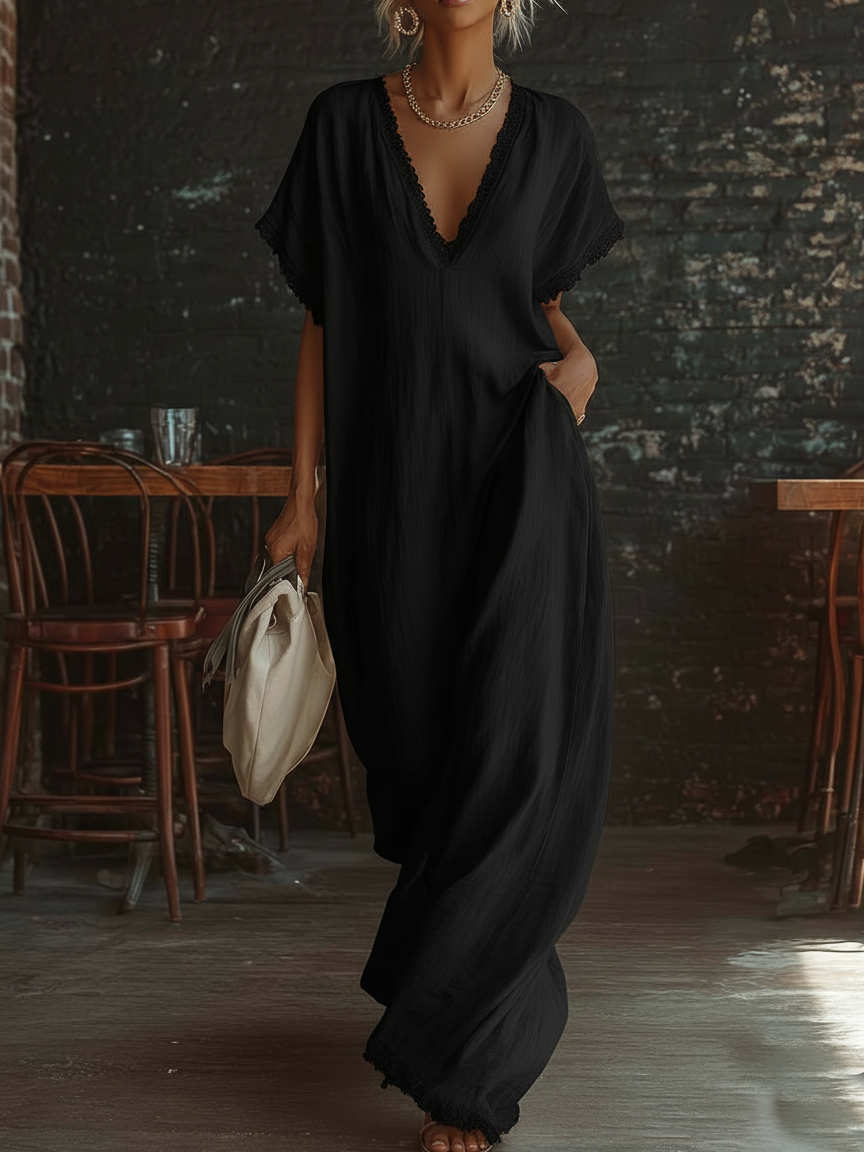 Elegant Maxi Dress in linen, Best Value