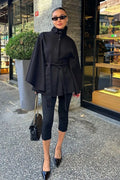 Elegant Stand Collar Belted High-Quality Coat