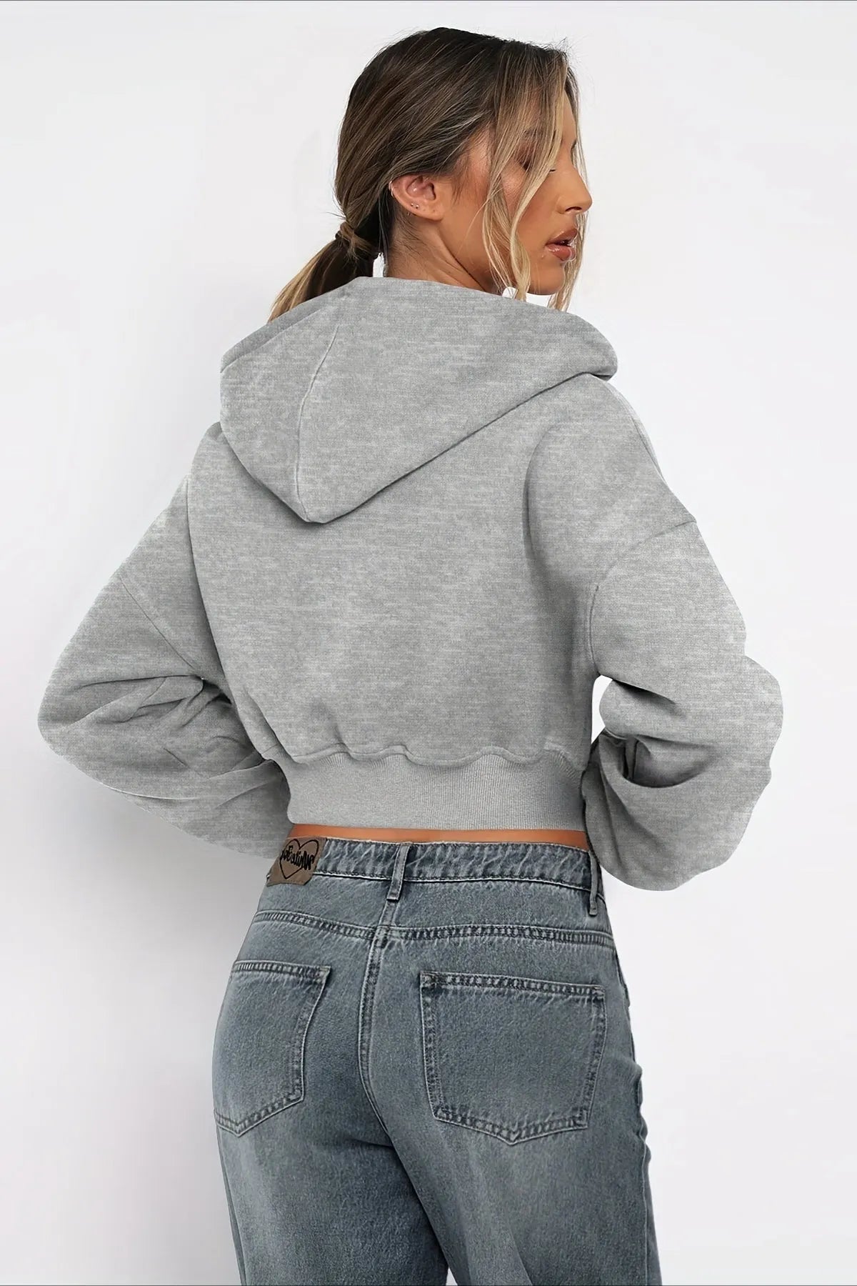 Short Zip Up Hoodie Coat