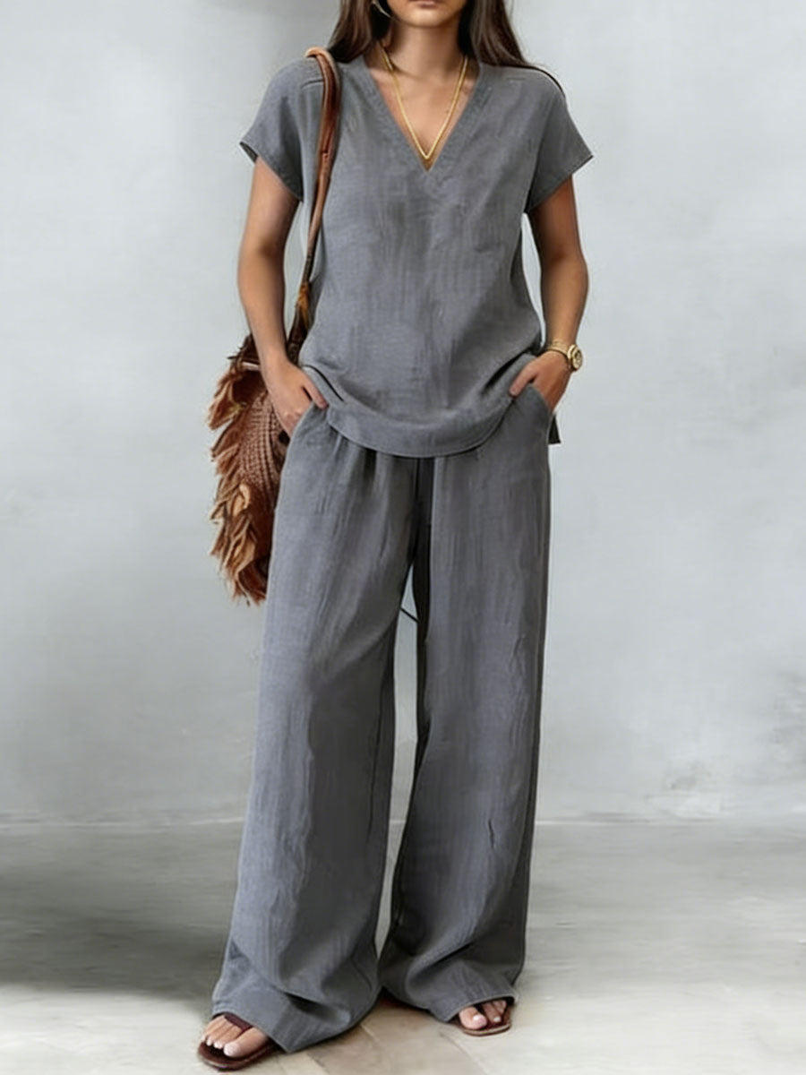 Chic Two-Piece Set in linen, Premium Look