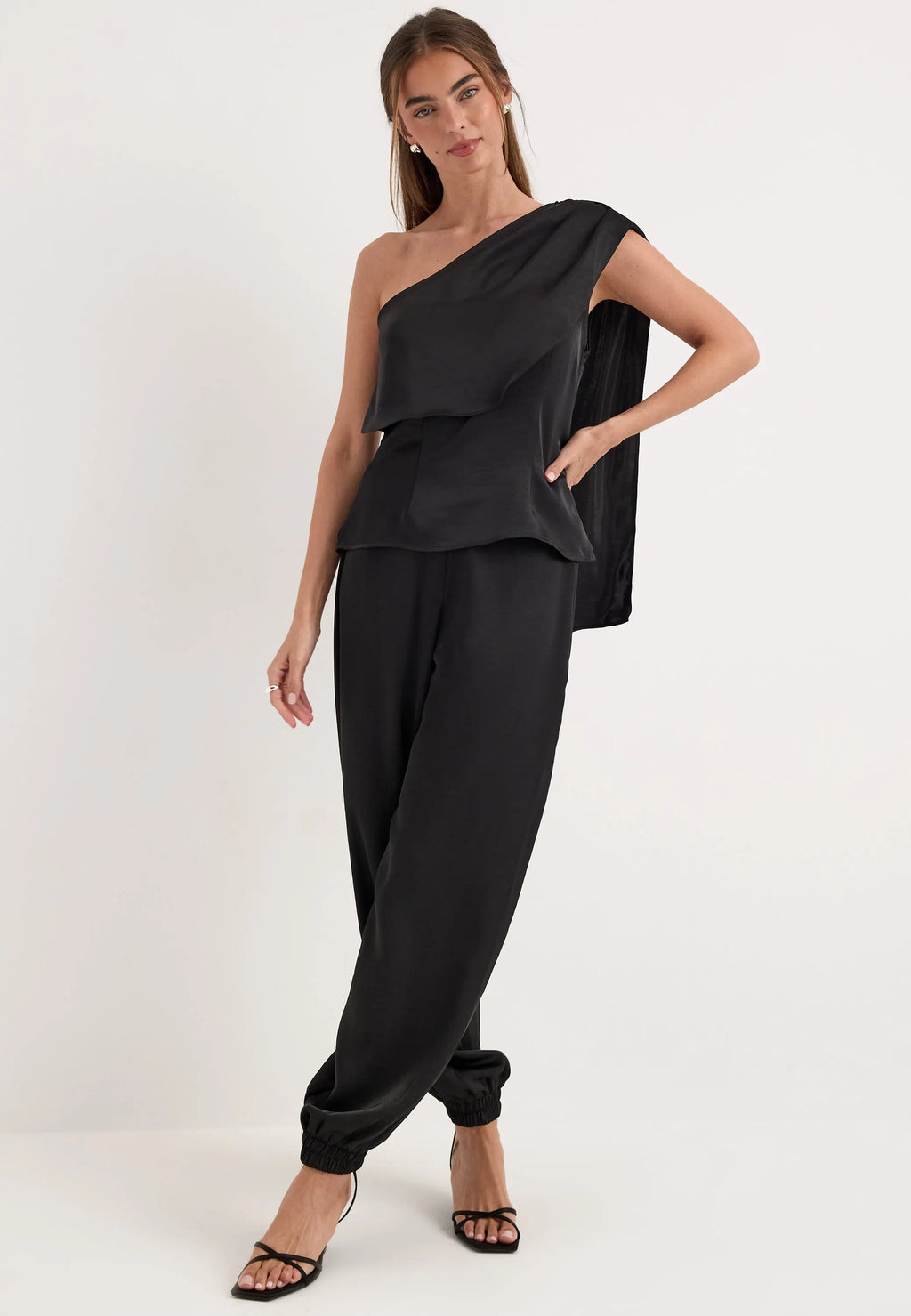Satin One Shoulder Blouse
