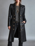 Midnight Nomad Embossed Leather Coat