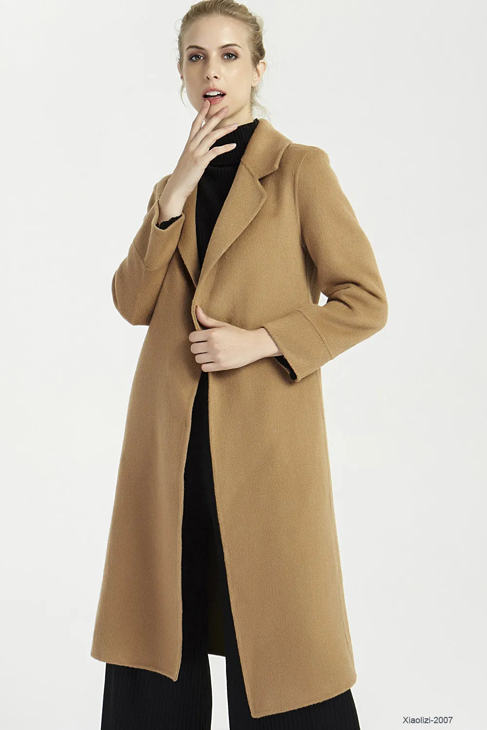 Camel Wool Coat – Timeless Single-Breasted Long Winter Overcoat 2007