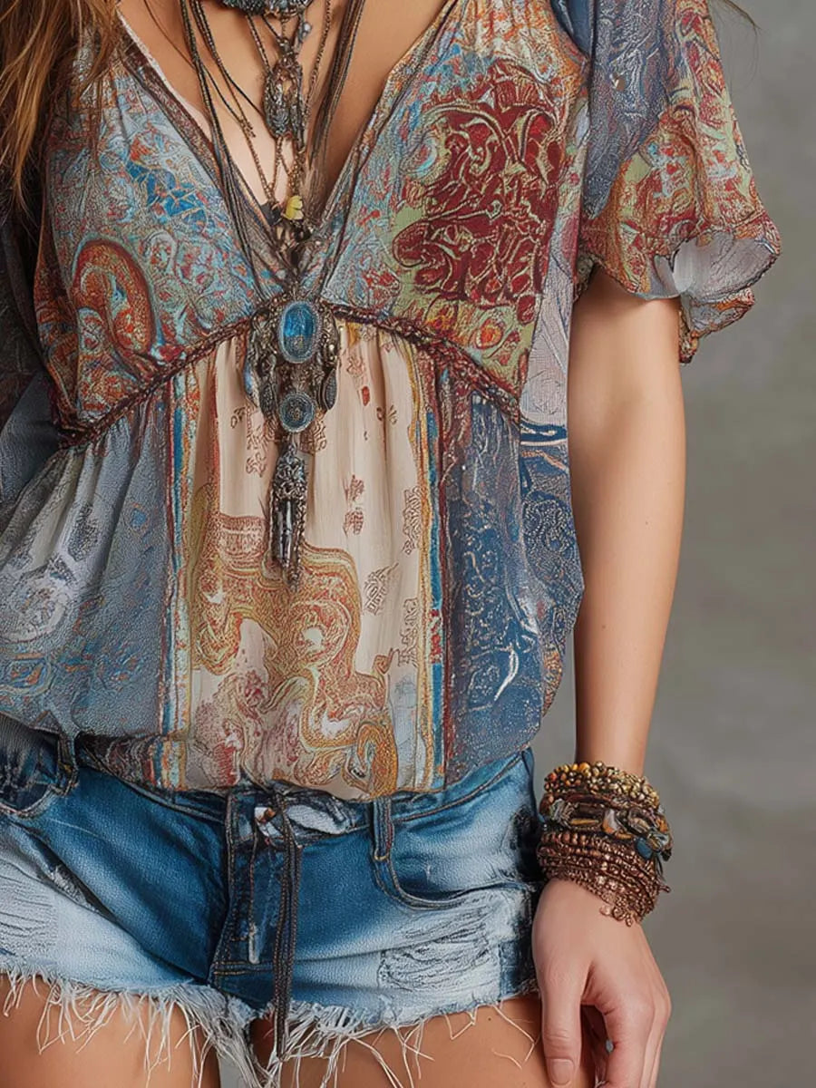 Retro Blouse in chiffon, Best Value