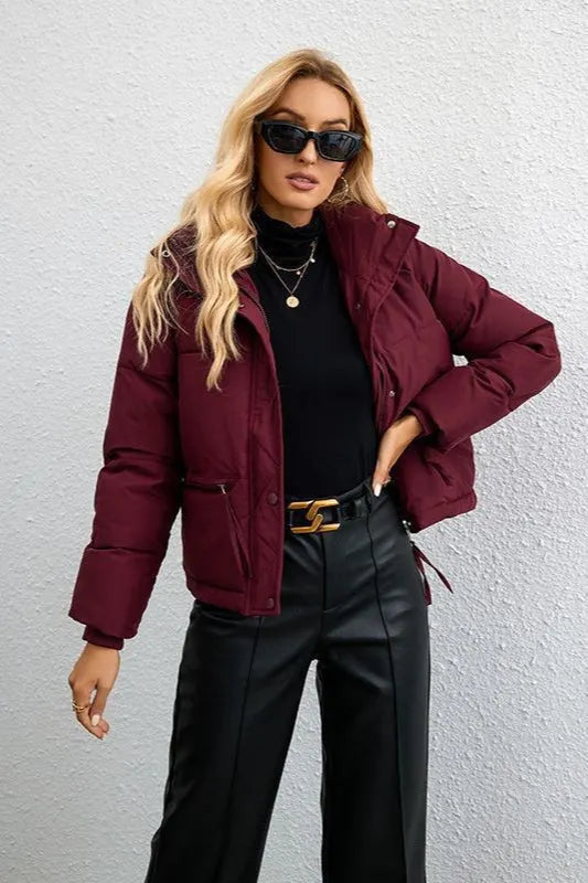 Short Stand Collar Puffer Coat