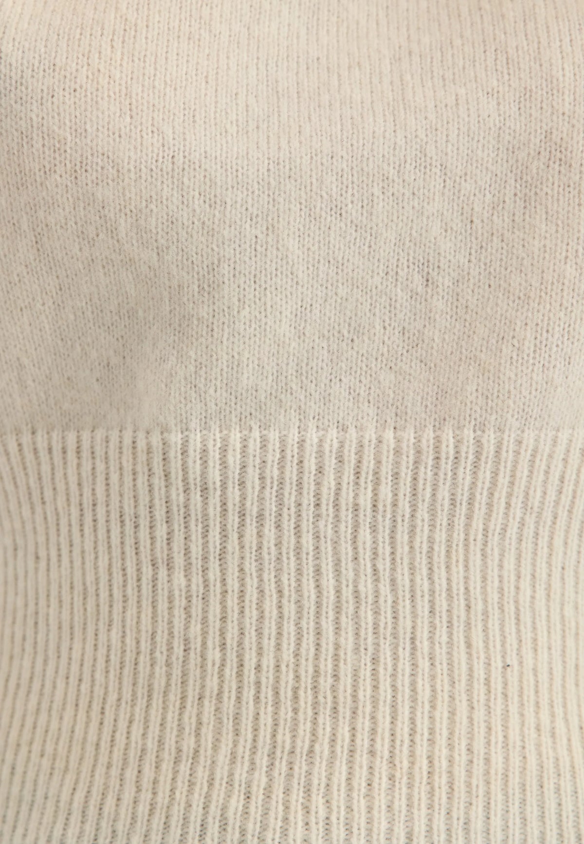 Knitted Wool Blend Wide Sleeve Sweater