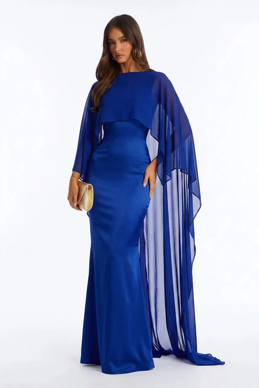 Aveline Cape Sleeve Mermaid Gown