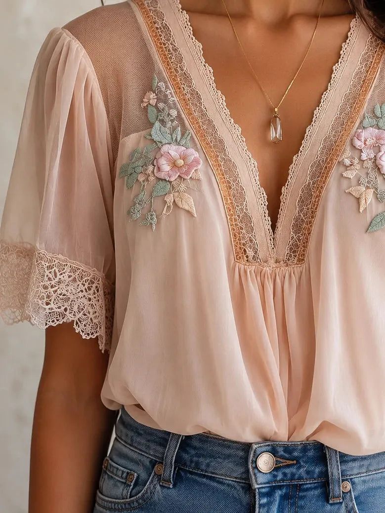 Boho Blouse in chiffon, Premium Look