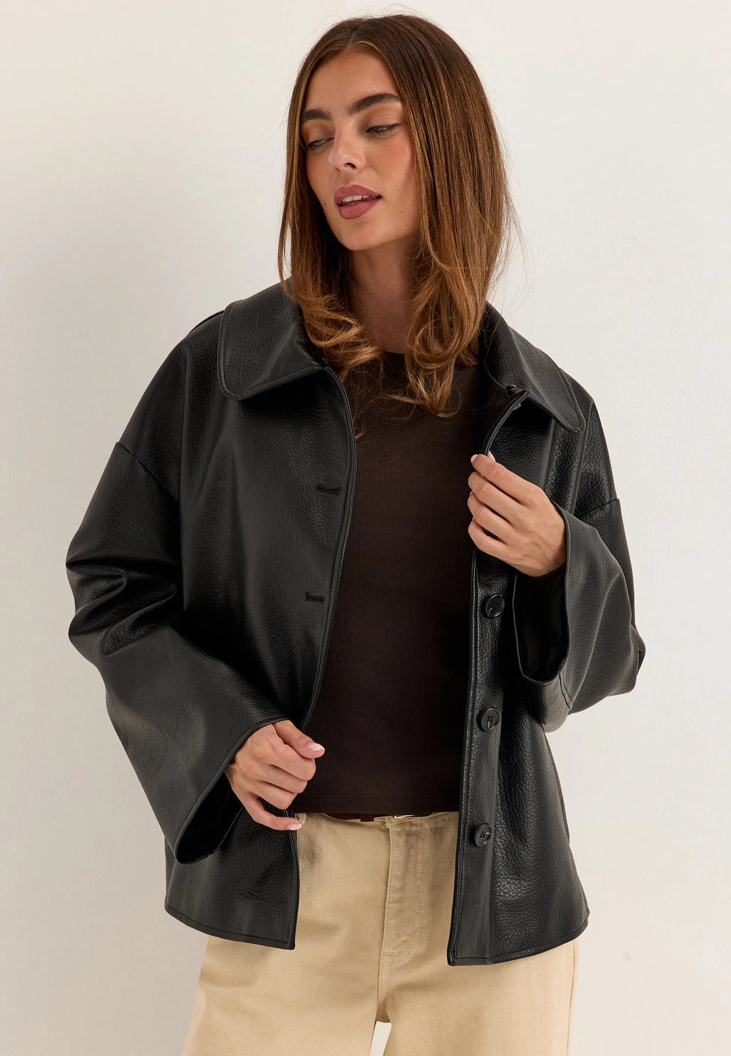 Fur Collar PU Jacket