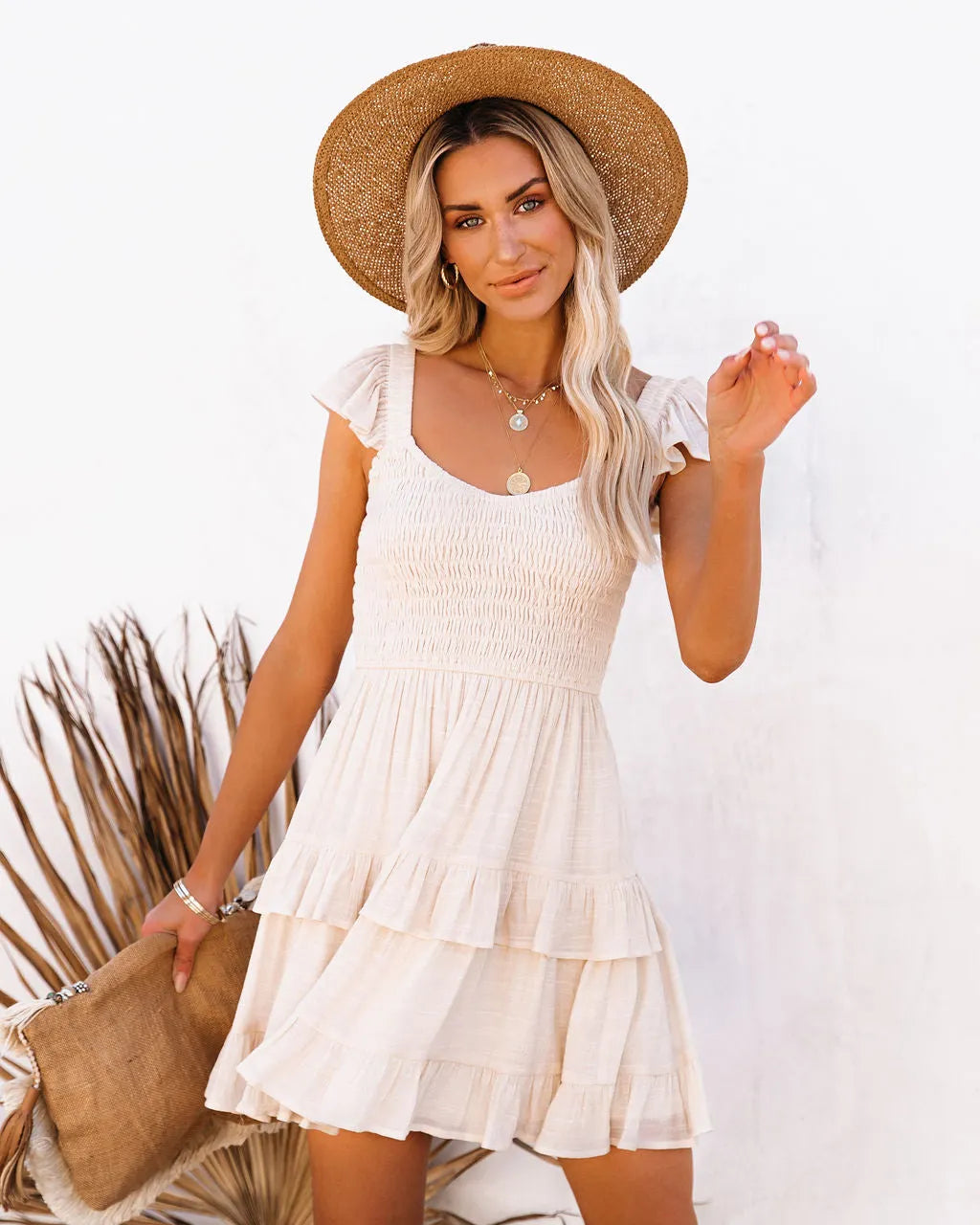 Graham Smocked Ruffle Babydoll Dress