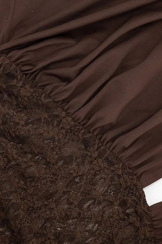 Batwing Lace Splicing Elegant Blouse