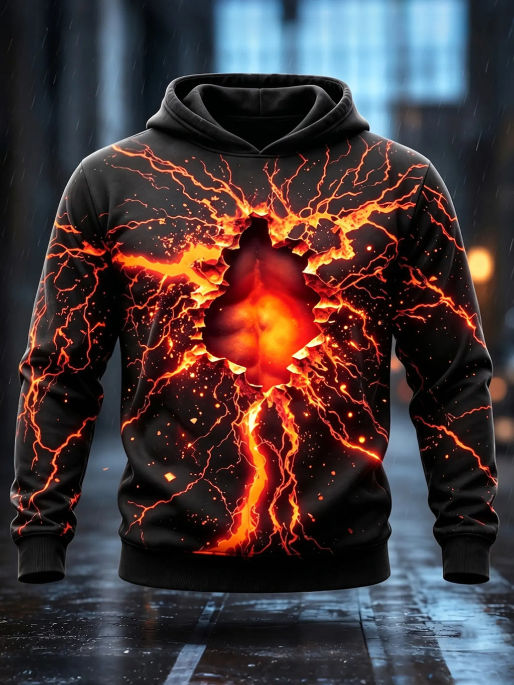 Men's Vintage Halloween Art Print Casual Hoodie