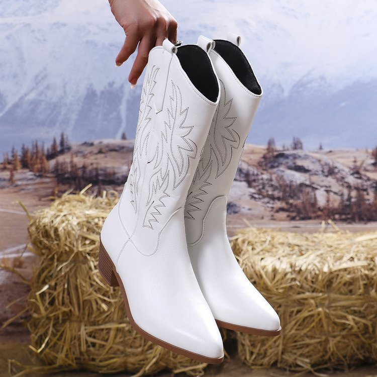 Cowboy Carter Outfits Women's Embroidered Knight High Western Boots