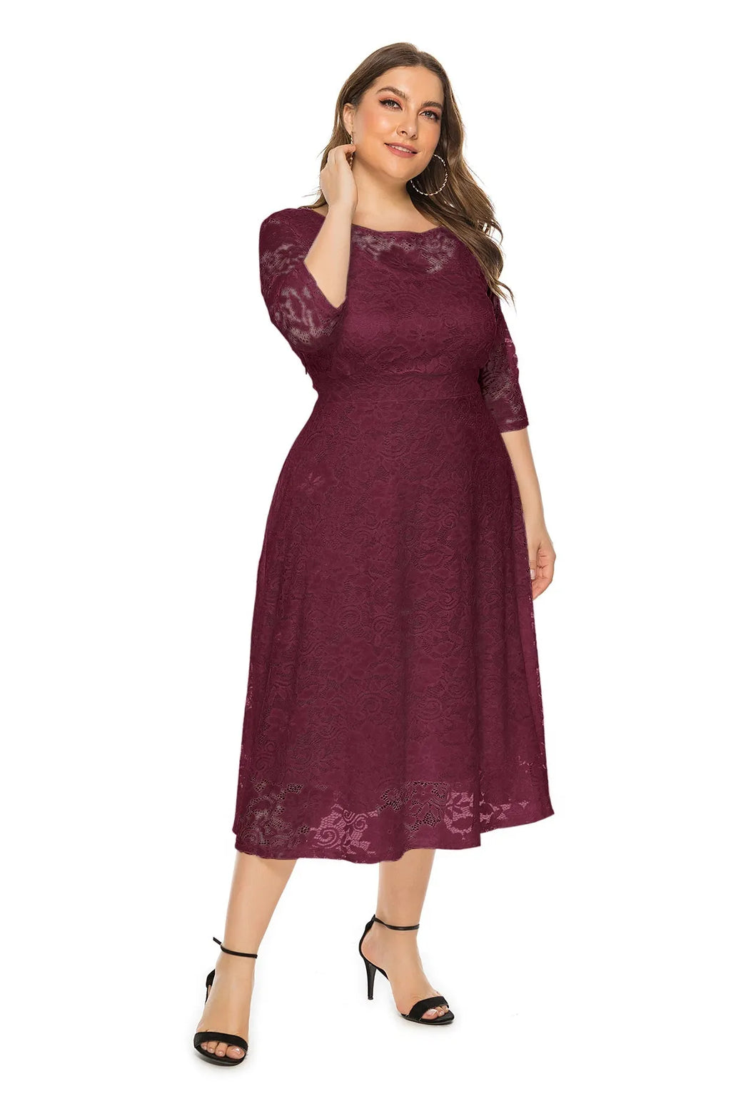 KittenAlarm - Plus Lace Overlay Party Dress