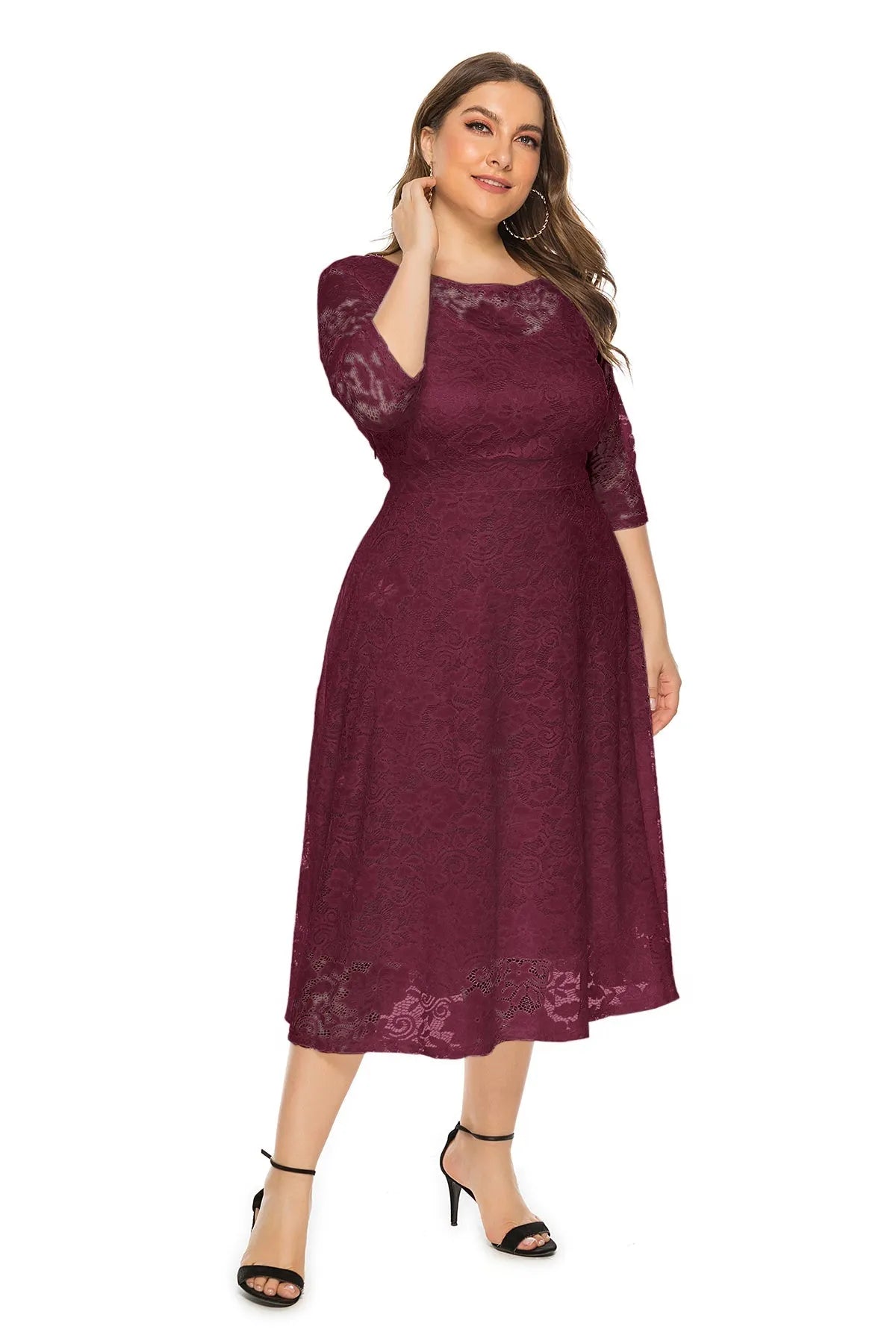 KittenAlarm - Plus Lace Overlay Party Dress