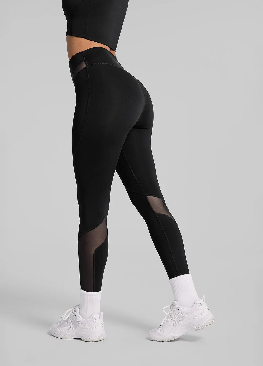 Breathable Front-Zip Mesh Leggings