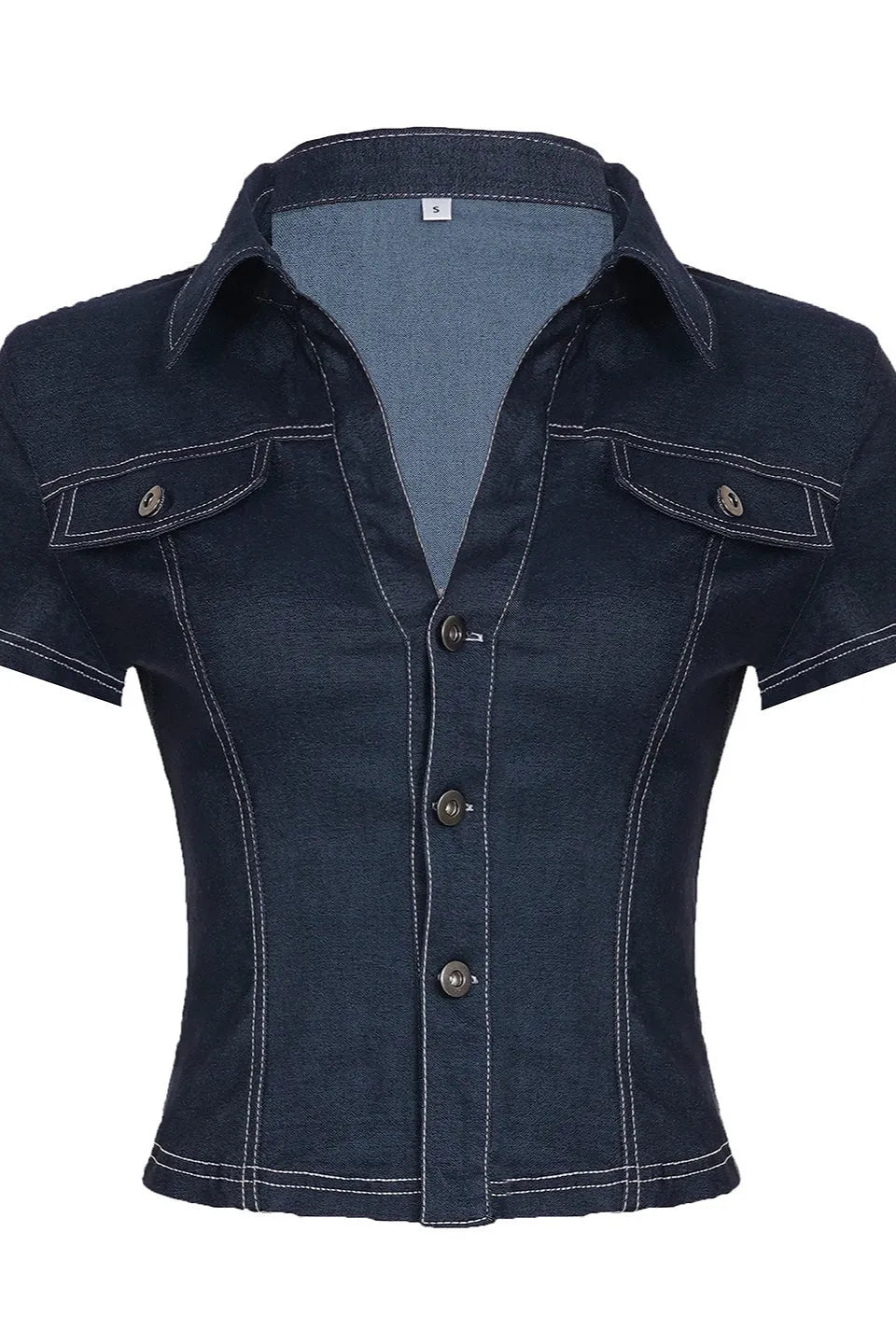 Street Hot Denim Cropped Blouse