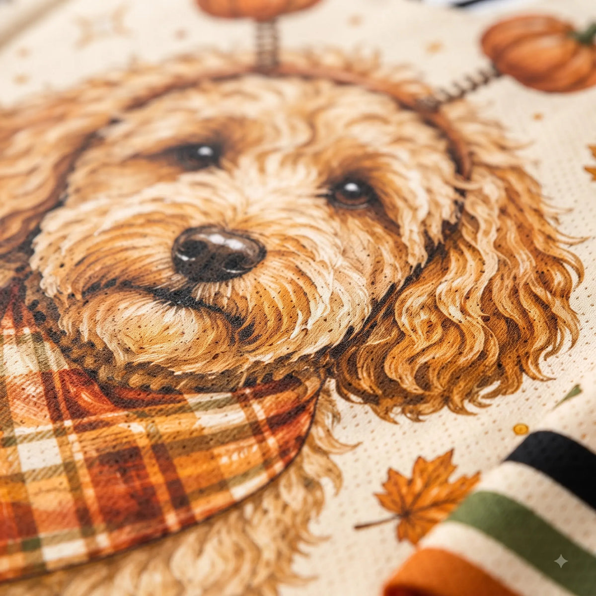 Chaotic Club Goldendoodle Dog Pumpkin Headband Beige Mesh Jersey