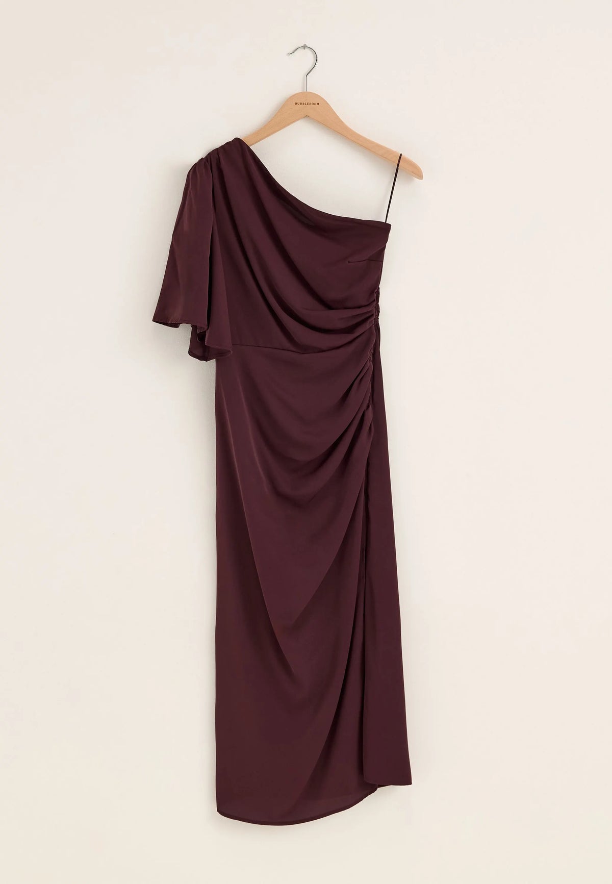 Ruched One Shoulder Midi Dress