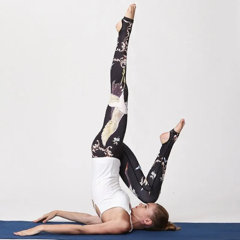 KittenAlarm - Mojoyce Cloud Hide Yoga Pants Flower Sports Leggings  High Waist Sexy Women Long Tights Running Trouser Wo
