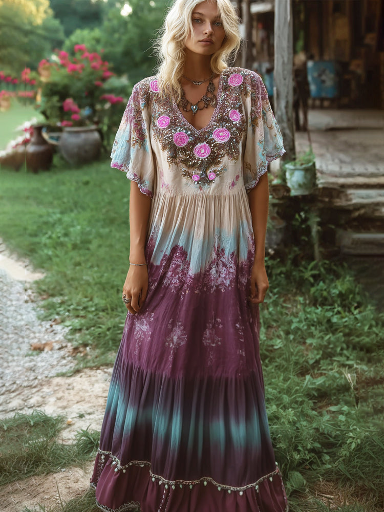 Boho Maxi Dress in linen, Smart Price