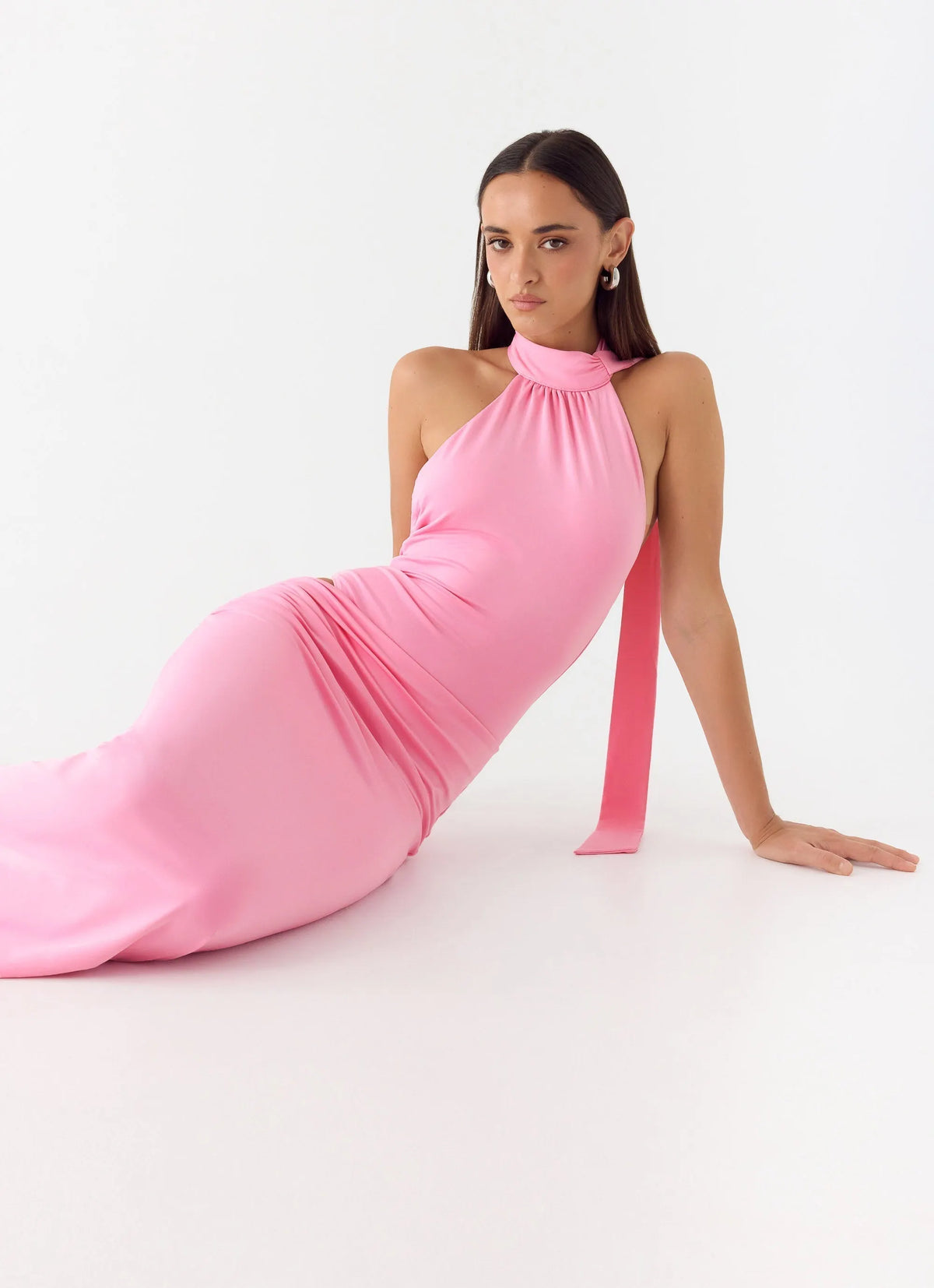 On My Way Bodysuit Maxi Dress Pink