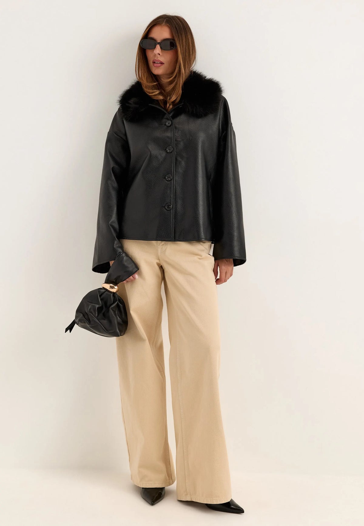 Fur Collar PU Jacket