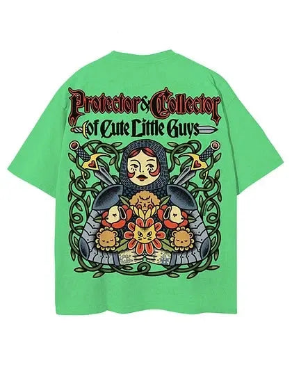 Cute Little Guys Print Short Sleeve T-Shirt