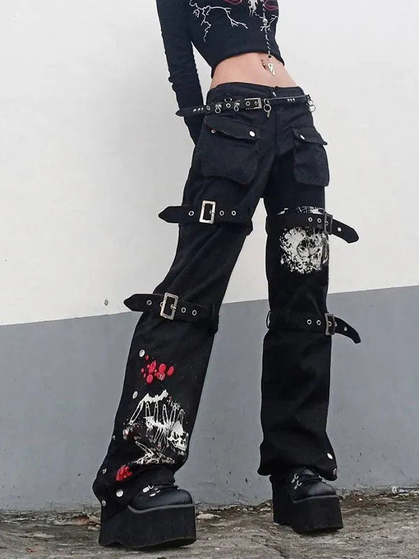 Buckle Strap Halter Trendy Jeans