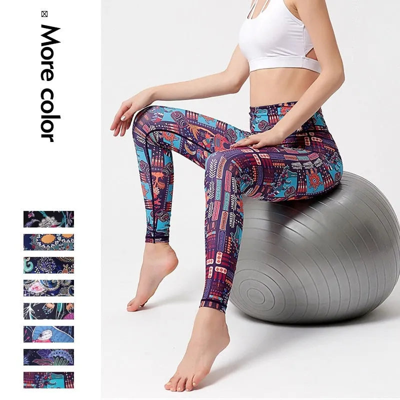 KittenAlarm - Mojoyce Cloud Hide Women Prints Sports Leggings Fitness Gym Yoga Pants High Waist Sexy Long Tights Running