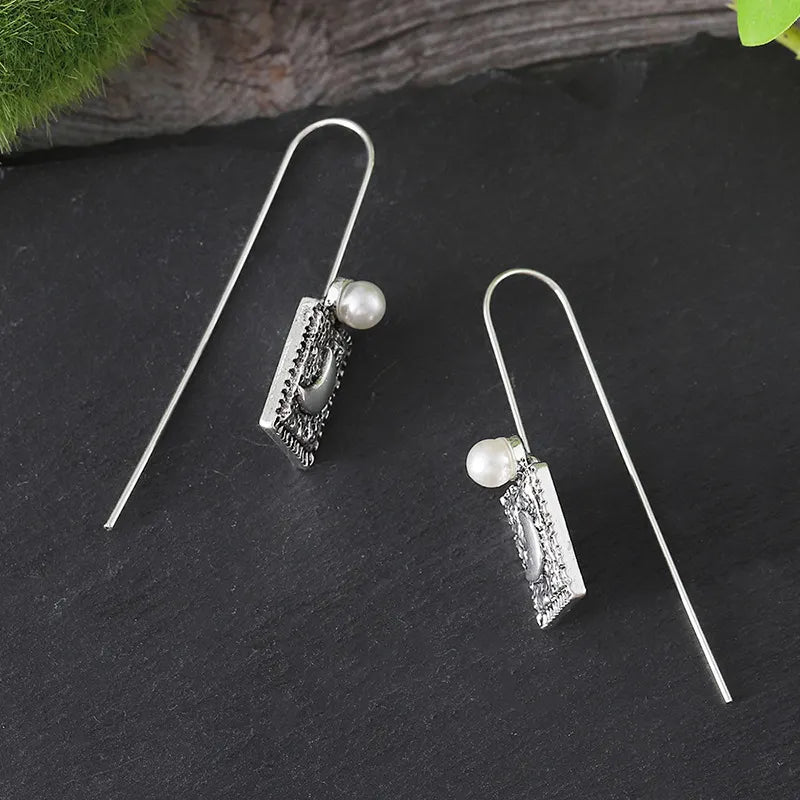 Vintage Old Moon Pearl Earrings