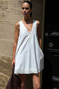 Chic Pure Cotton Spaghetti Strap Mini Dress