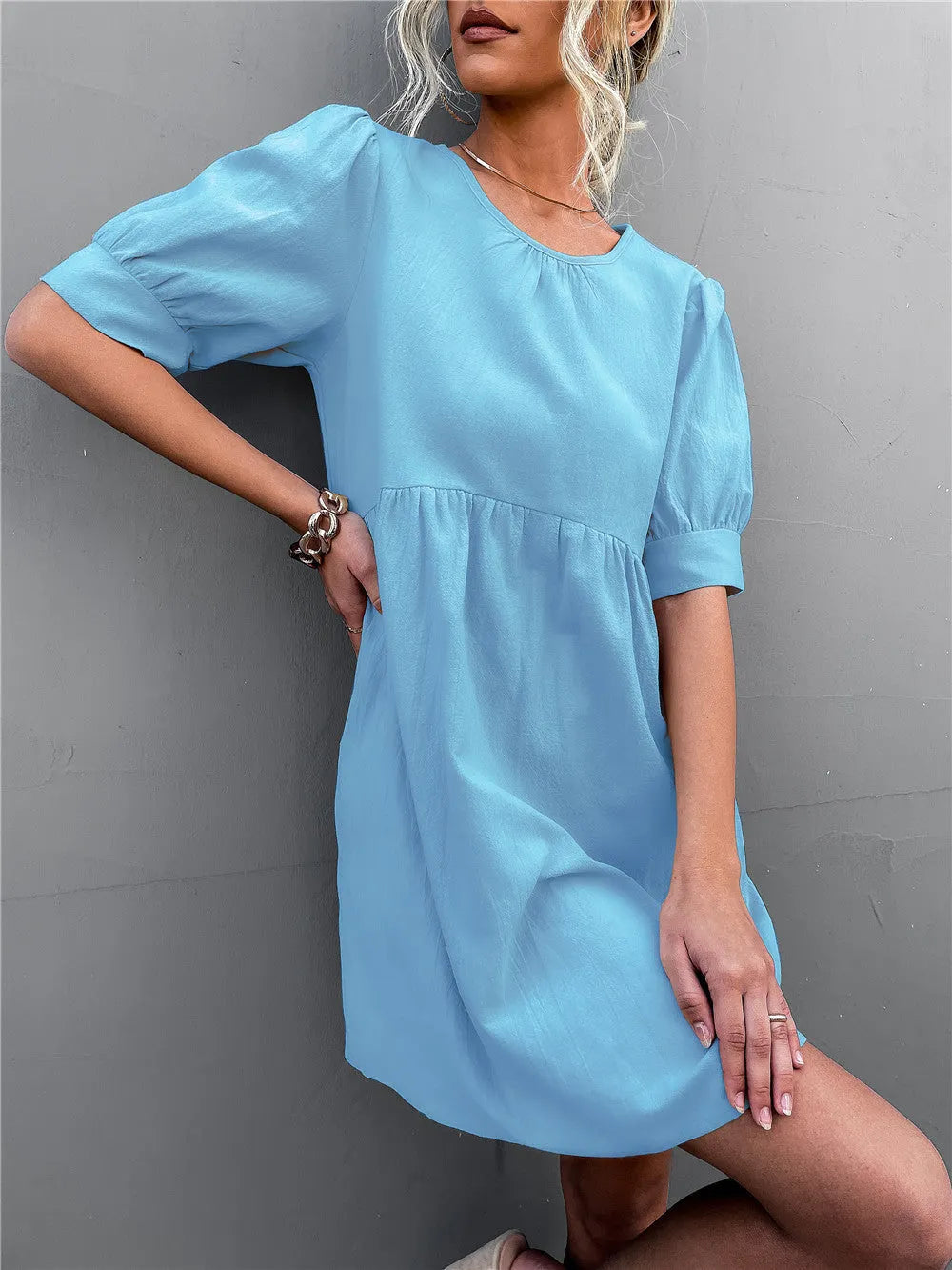 Marketa Puff Sleeve Babydoll Dress
