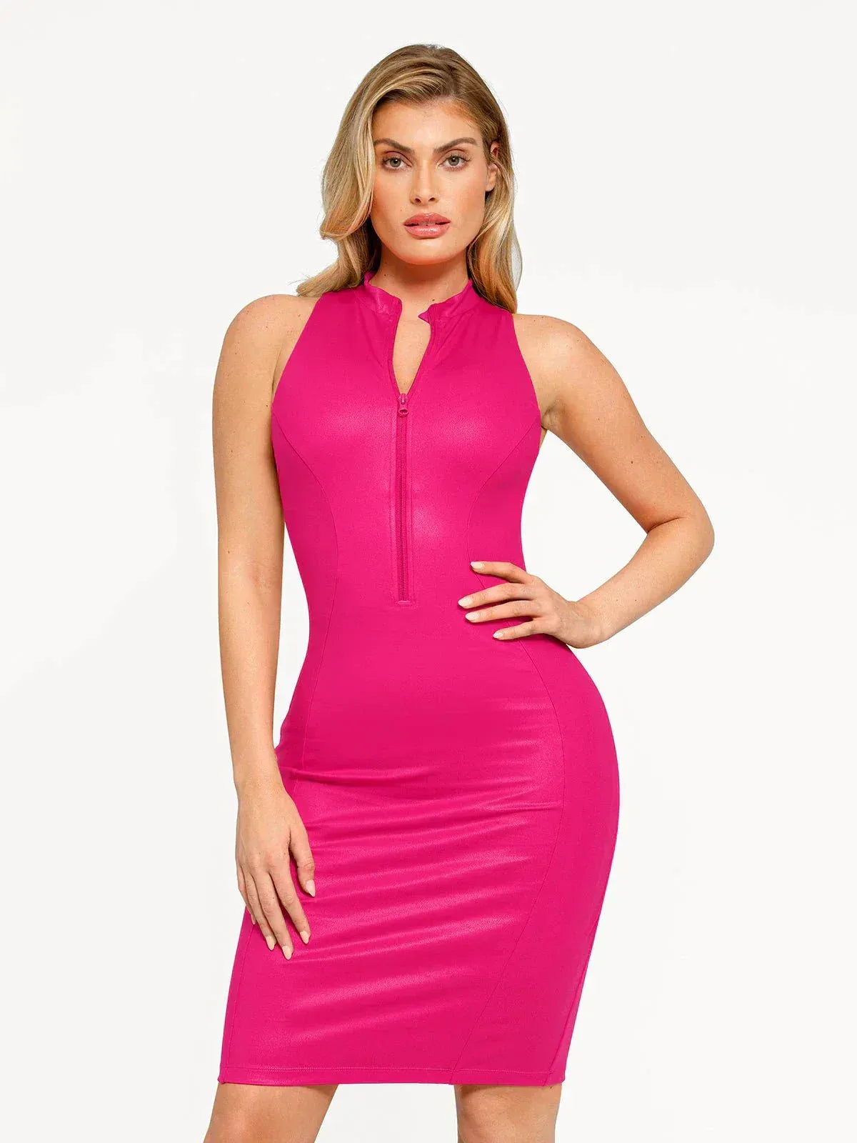 Sculpt Zip Midi Dress