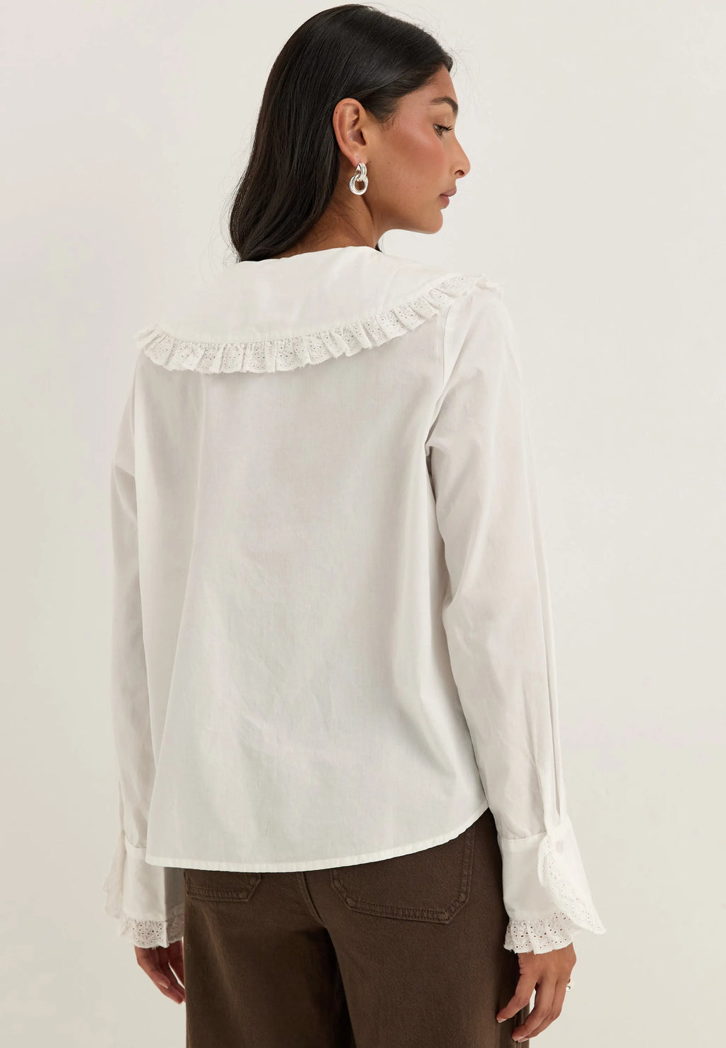 Cotton Lace Collar Blouse