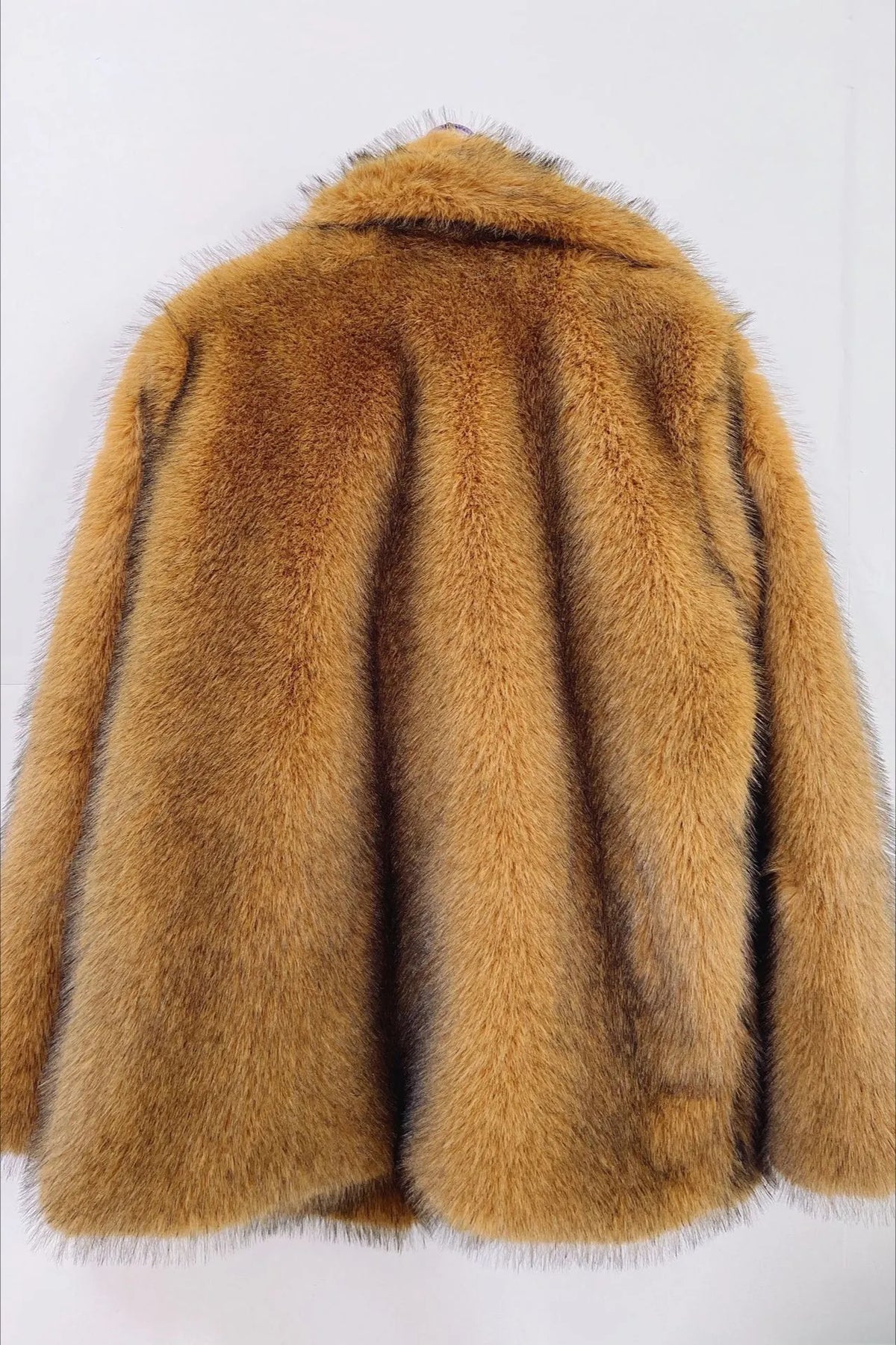 Faux Fur Mid-Length Blazer Coat