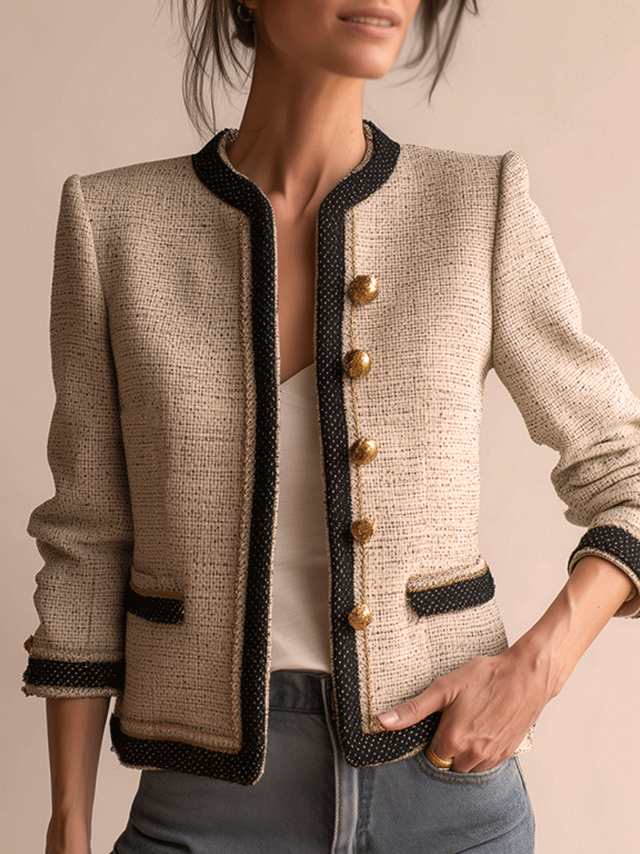 Elegant Tweed Cropped Jacket