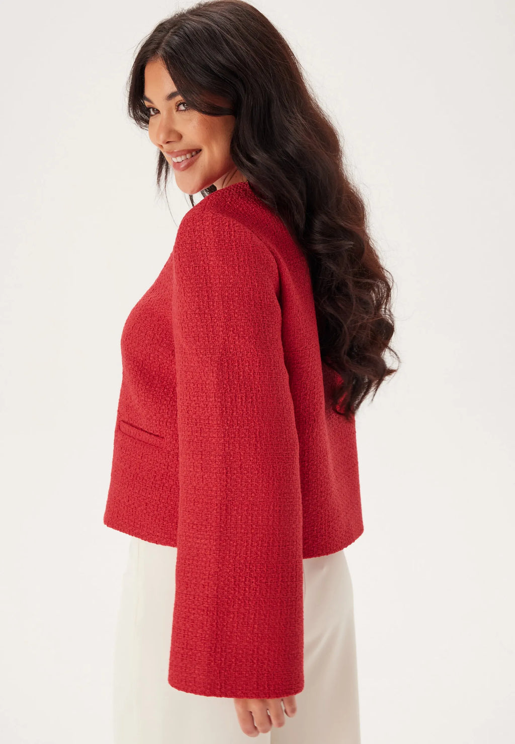 Wide Sleeve Bouclé Jacket