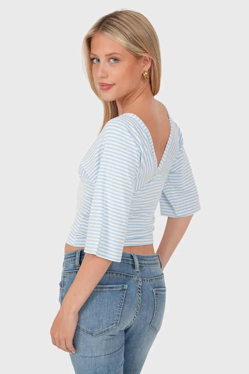 Flo top striped blue