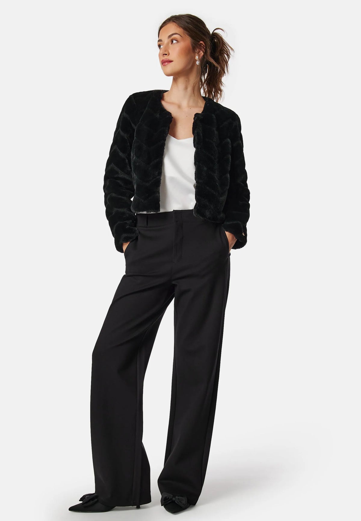 Short Party Faux Fur Jacket